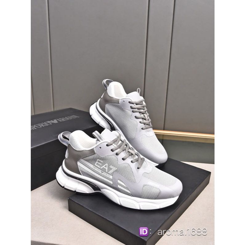 Sepatu pria Armani, sepatu olahraga, sepatu olahraga biasa