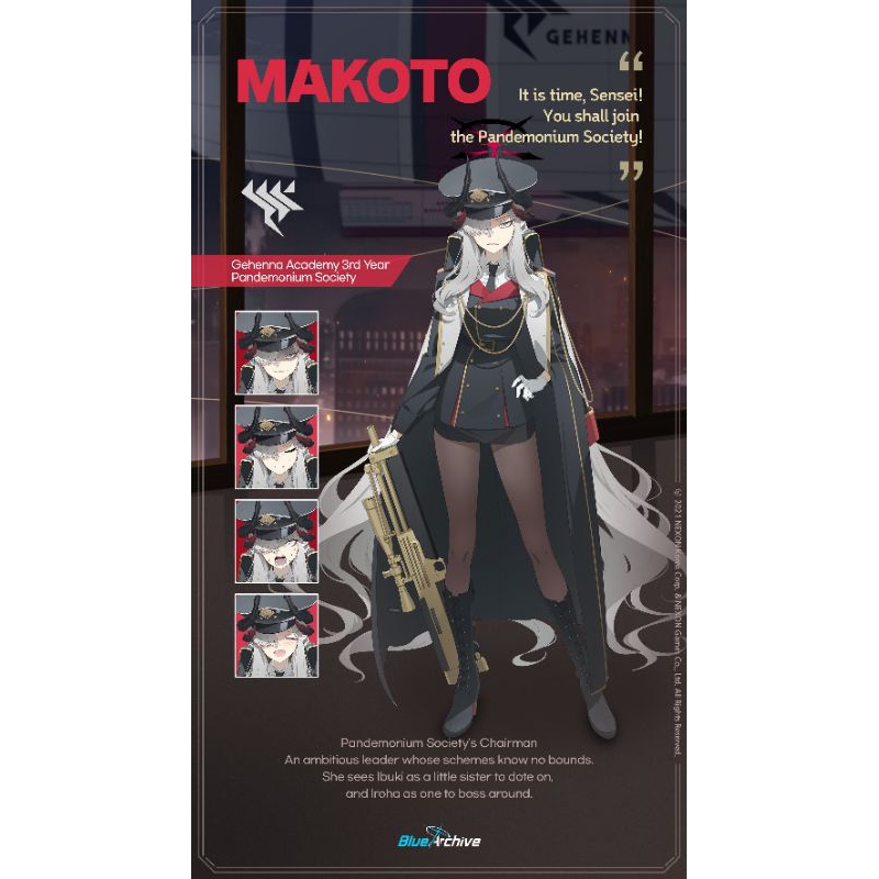 Jaket/mantel Hanuma Makoto Blue Archive