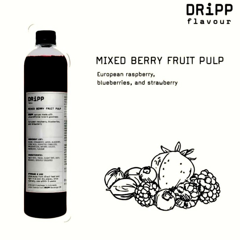 

DRiPP Mixed Berry Fruit Pulp Syrup - Sirup Bubur Buah Mixberry 760 ml