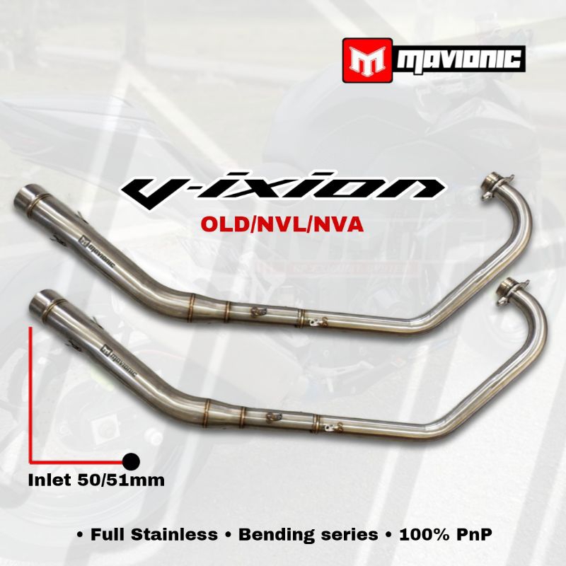 Header leher knalpot stainless bending VIXION OLD/NVL/NVA original mavionic