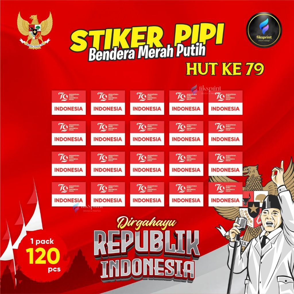 

Tempelan Pipi Bendera - Sticker Pipi Merah Putih - indonesia 17 agustus