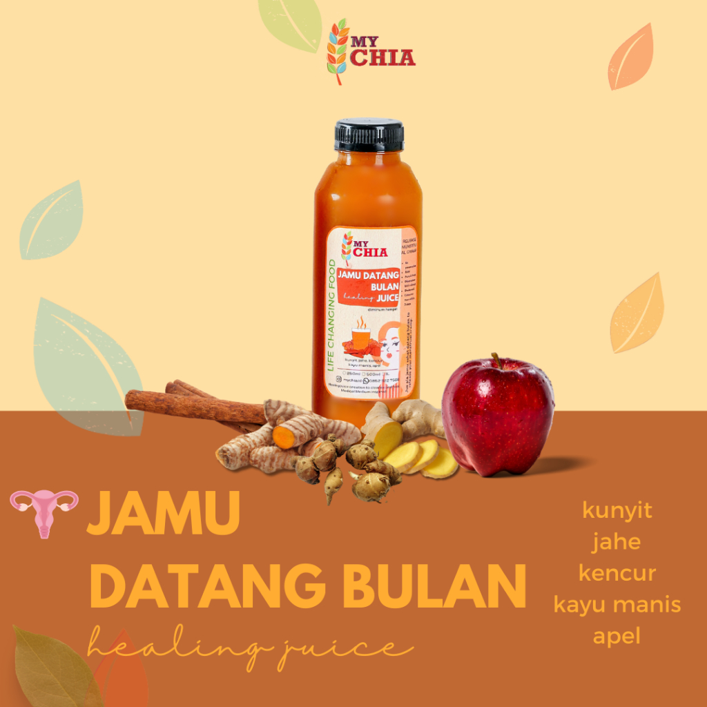 

Jamu Datang Bulan Healing Juice 250ml Jus untuk kesehatan reproduksi menstruasi Cold Pressed My Chia