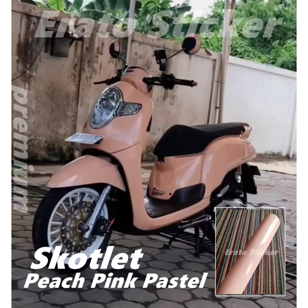 Skotlet stiker motor peach pink pastel skotlet pink pastel glosy stiker pink pastel scotlite pink