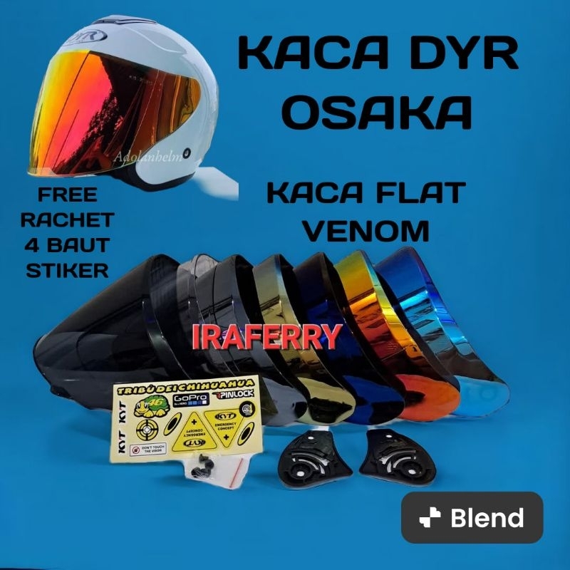 kaca helm DYR OSAKA | flat visor venom helm DYR OSAKA
