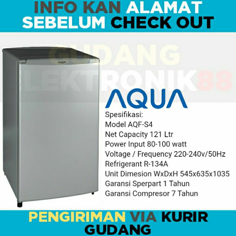 Freezer Aqua 4 rak AQF-S4 Lemari Es Batu 4rak Low Watt kulkas aqua s4