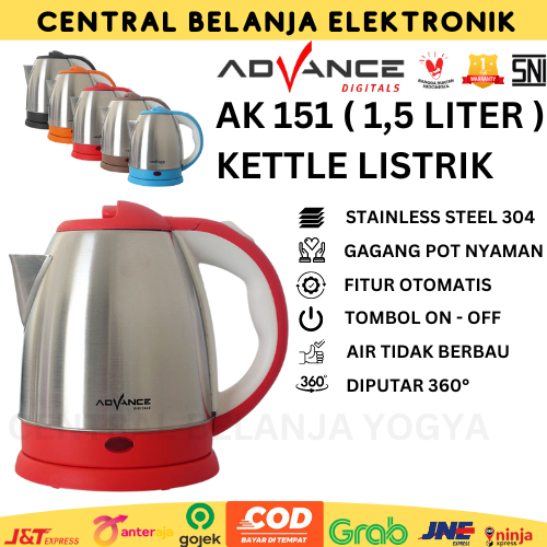 KETTLE LISTRIK 1.5 LITER & 1.8 LITER TEKO LISTRIK 1.5 LITER & 1.8 LITER AK151 | ADVANCE