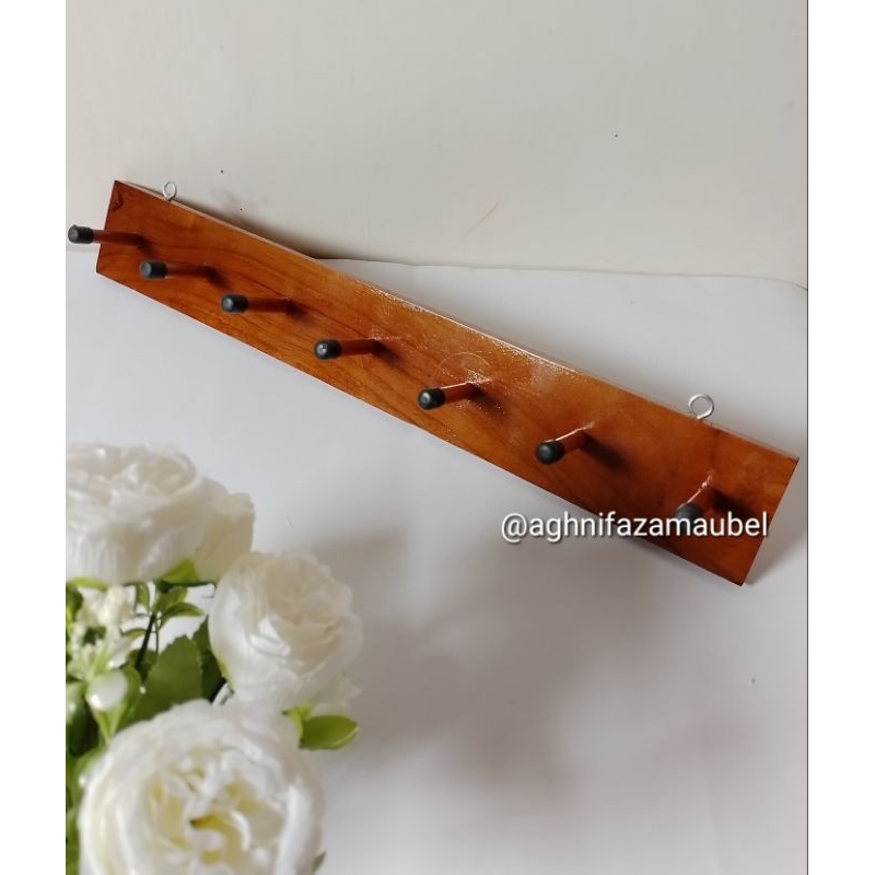 GANTUNGAN BAJU AESTETIK/GANTUNGAN HOOK KAYU JATI/GANTUNGAN BAJU KAYU JATI/GANTUNGAN SERBAGUNA