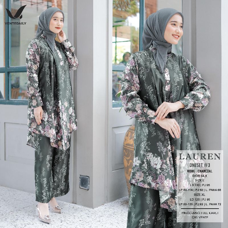 Lauren Oneset Setelan kekinian Muslim Bahan Dior Silk Ventedaily