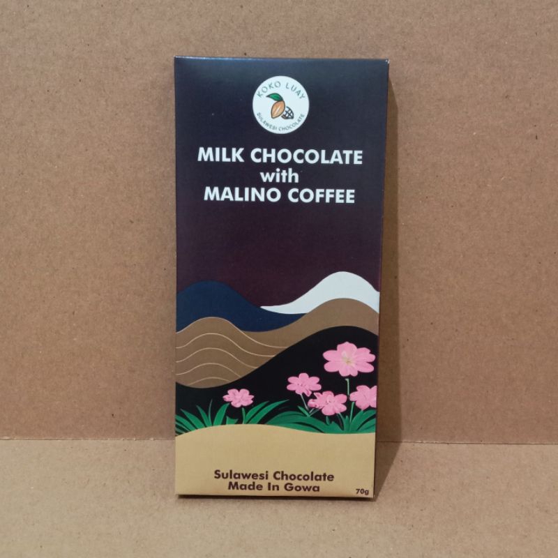 

Cokelat Batang - Bean to Bar - Koko Luay Sulawesi Chocolate - Milk Chocolate with Malino Coffee/Cokelat Susu dengan Kopi Malino