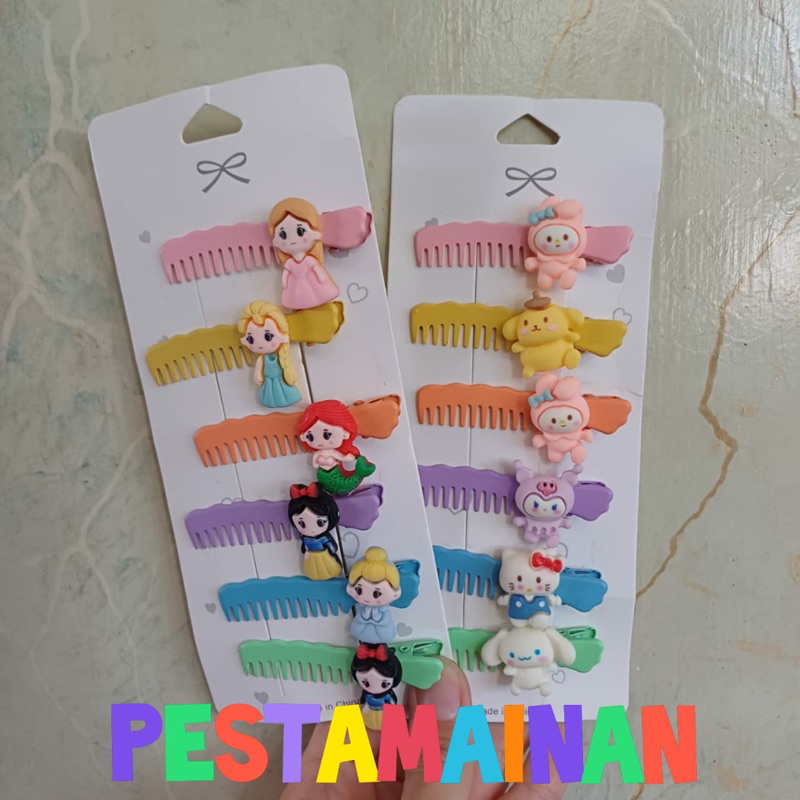 Jepit rambut anak model sisir karakter sanrio my melody kuromi cinnamoroll pompompurin hello kitty p