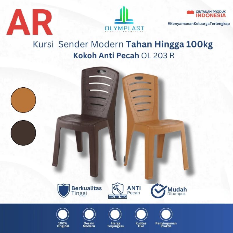 HARGA GROSIR KURSI PLASTIK TAMU / KURSI TERAS / MEJA TAMU DAN KURSI OLYMPLAST OL 203