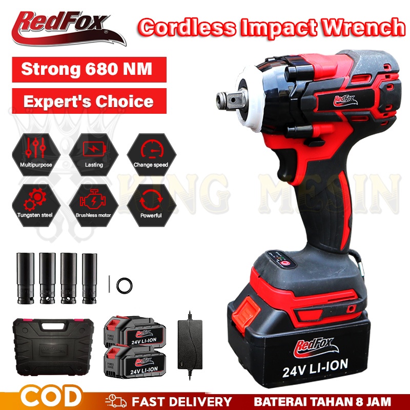 Mesin Impact Baterai Torsi Besar Cordless Impact Wrench Brushless 680N.M