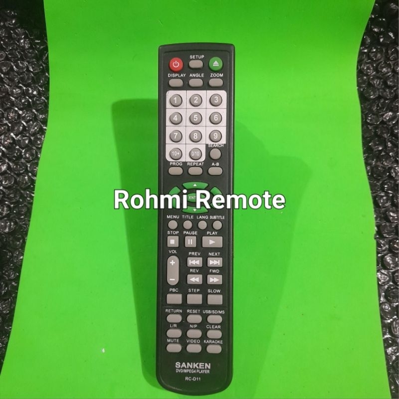 REMOTE REMOT DVD PLAYER SANKEN RC-D11 MPEG4 ORIGINAL ASLI