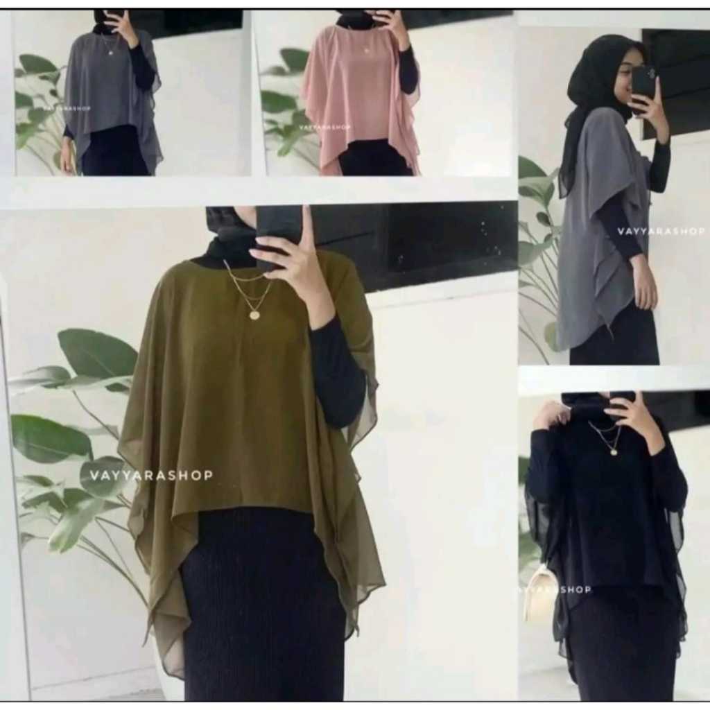 BAJU ATASAN WANITA OUTER POLOS BAHAN CERUTY BABYDOLL TERBATU 2022 Muslim Cardigan Oversize Kaos Panj