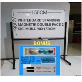 

PAPAN TULIS WHITEBOARD MAGNET STANDING DOUBLE FACE 2 SISI MUKA 90X150CM