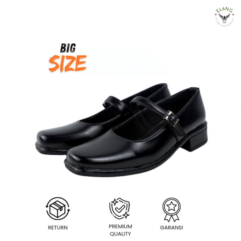 Sepatu Hak Tahu 3 Cm Paskibra Wanita Big Size Jumbo 38 - 47 Heels Perawat