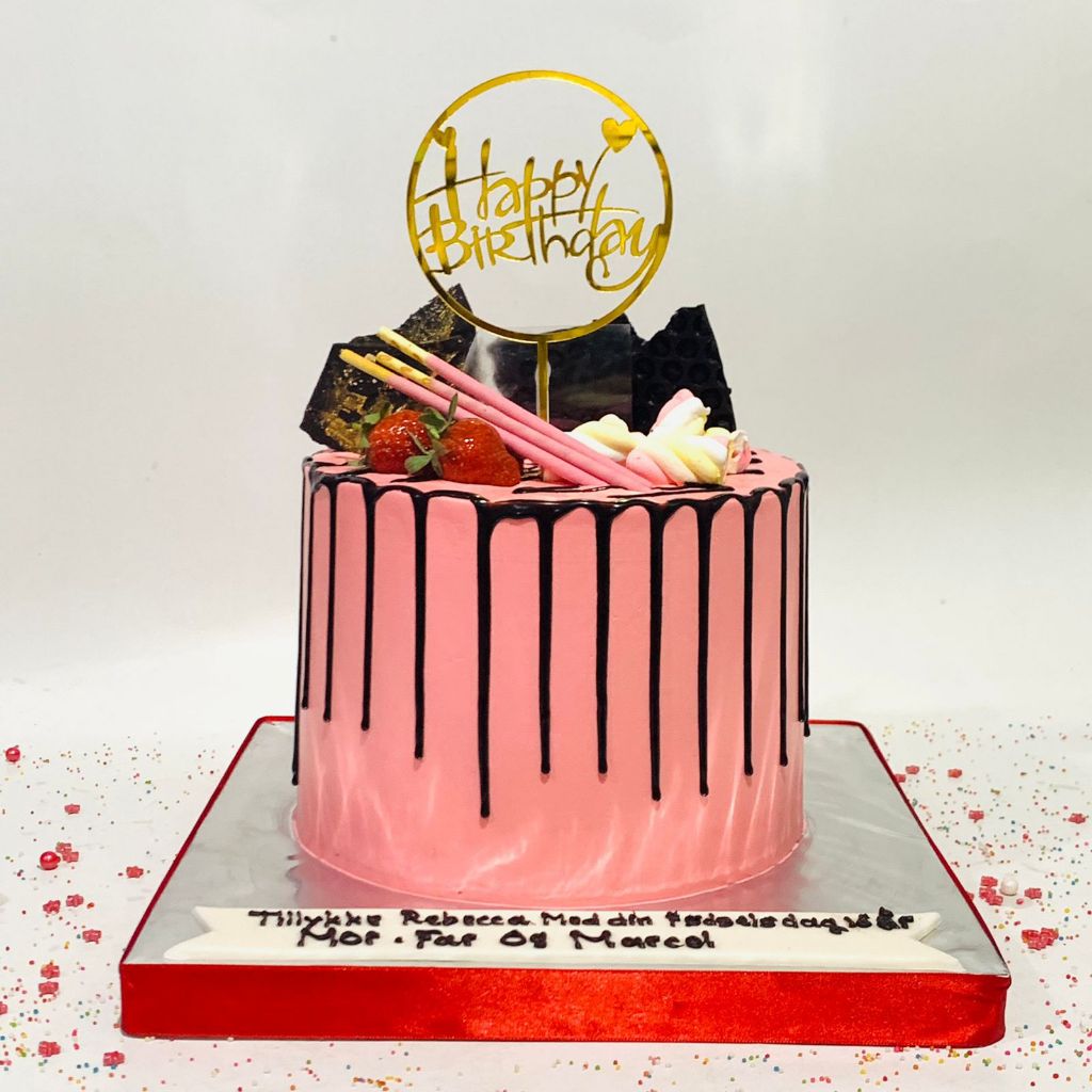 

Kue Ulang Tahun/Birthday Cake/kue Ultah Tema Classic Pink/Kue Birthday jakarta