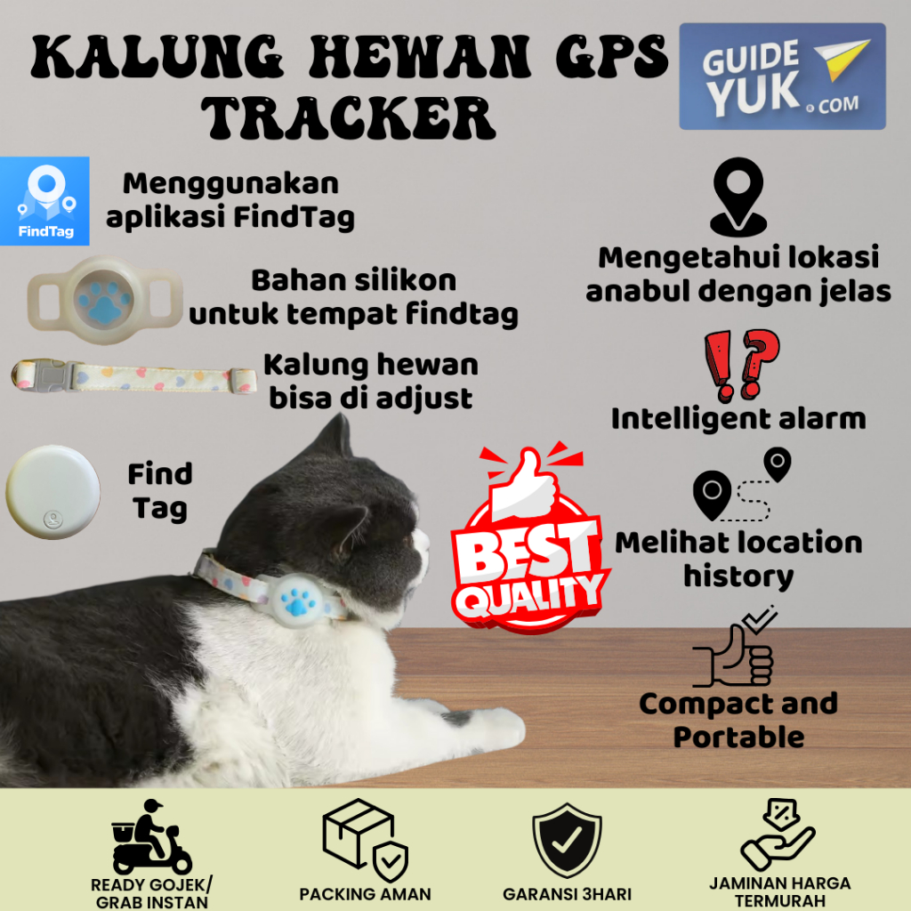 Airtag Holder Kalung GPS Tracker Hewan Peliharaan / Kalung pelacak pantau lokasi Anti Hilang/ Smart 