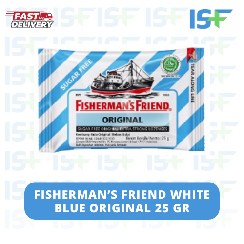 

⭐ISF⭐Fisherman's Friend White Blue Original - 25 g /Permen Fisherman Pelega Tenggorokan/Gambar Kapal