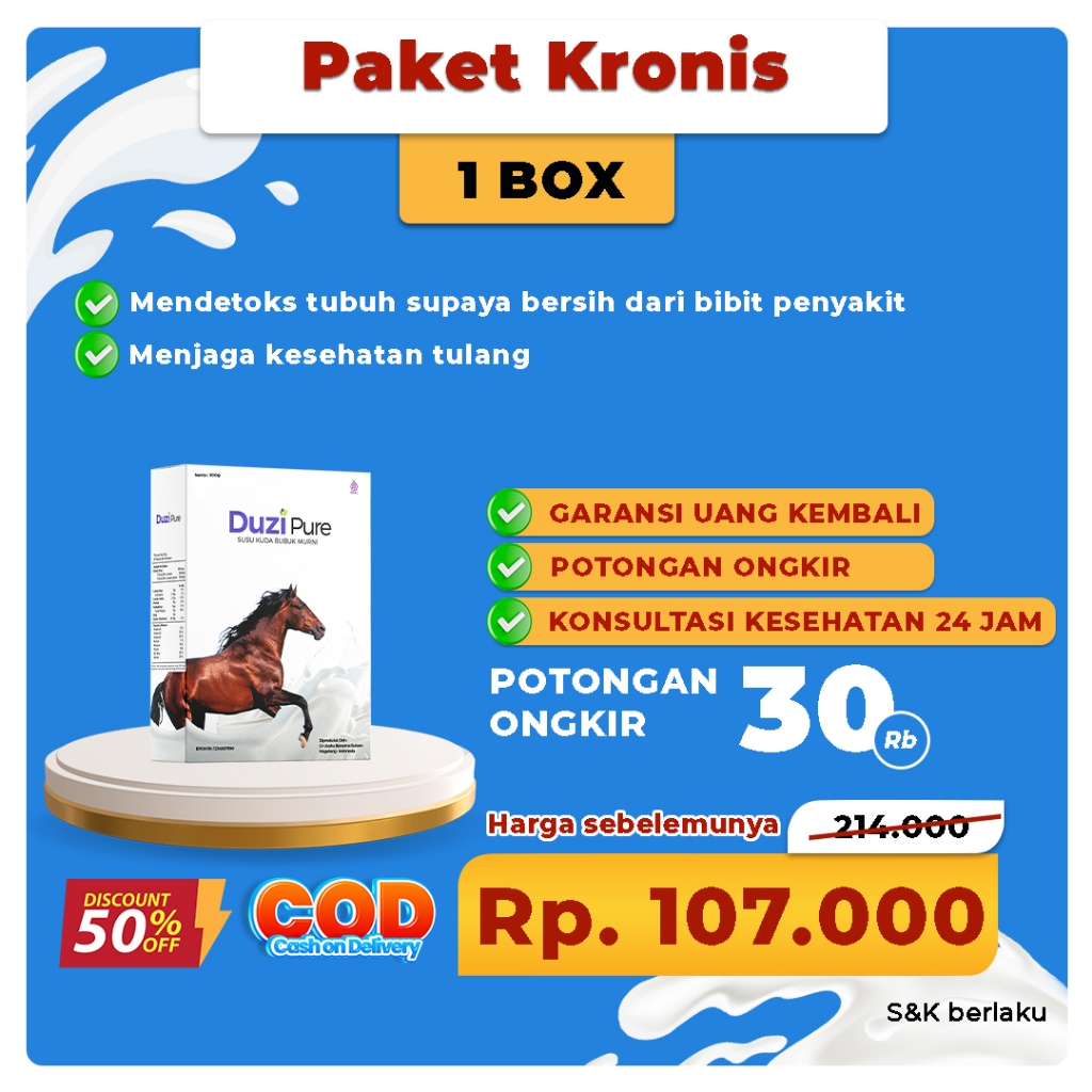 

Sendi SAkit atasi dengan Duzi Pure Susu Kuda Murni 100% Original Susu Bubuk