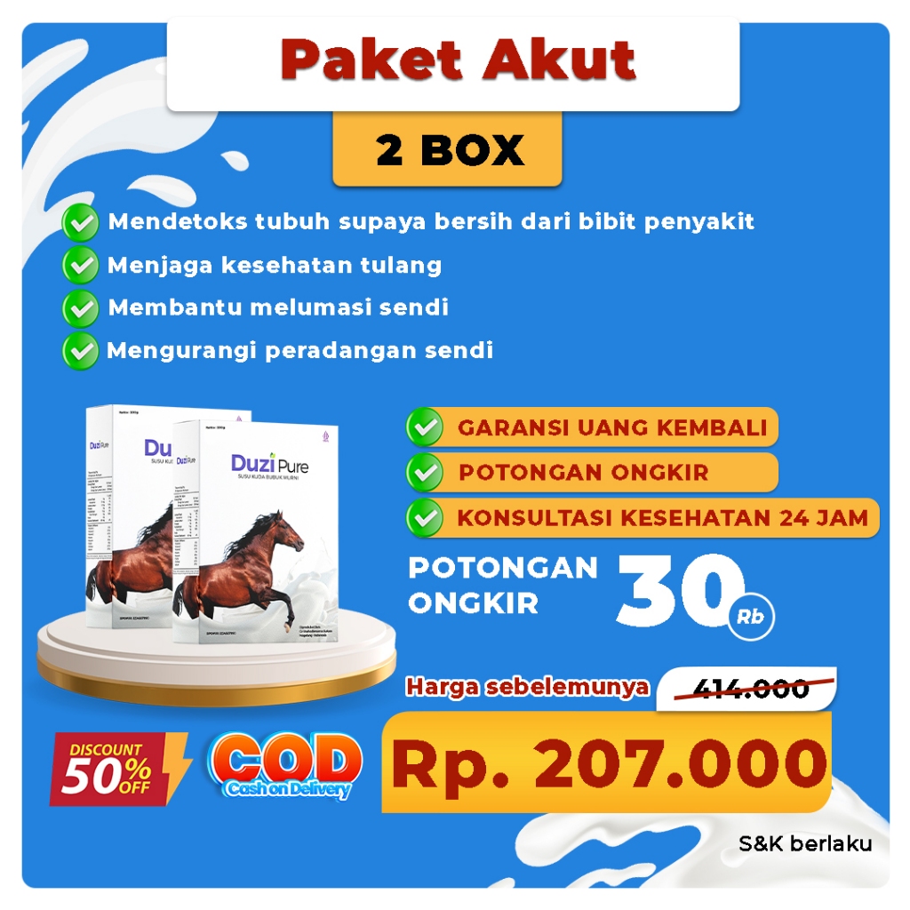 

Susu Kuda Duzi Pure Susu Kuda Asli Bubuk Herbal 100% Paket 2 Box Free Ongkir Dan Bisa Cod