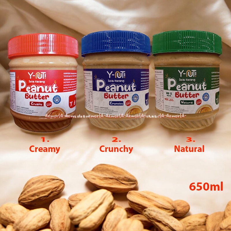 

Y-Ut! 340gr Peanut Butter Creamy Crunchy Natural Peanuts Selai Kacang Krimi Kriuk Naturals Buter Yut Y-ut Y-UUT