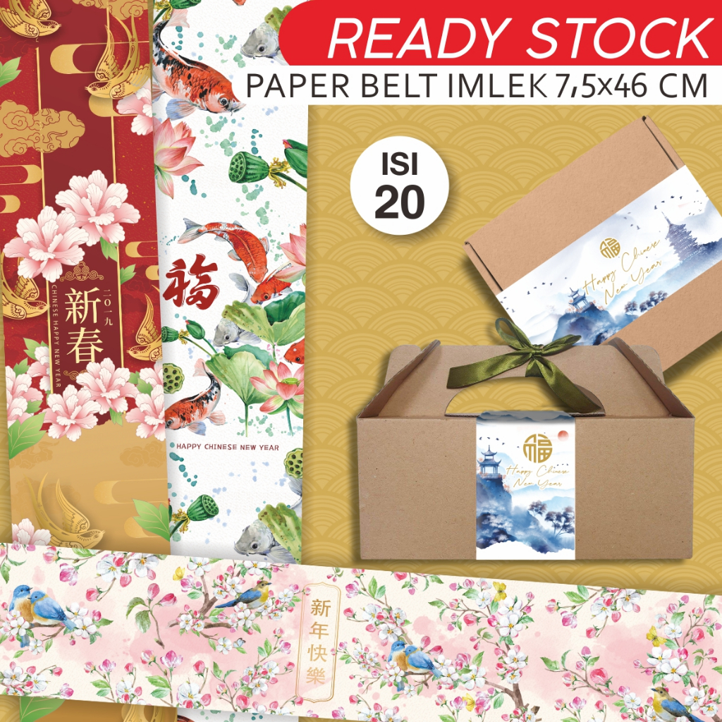 

Ready Stock Paper Belt Chinese New Year | Label Imlek Sincia Rabbit Dus Hampers 7,3x46 cm