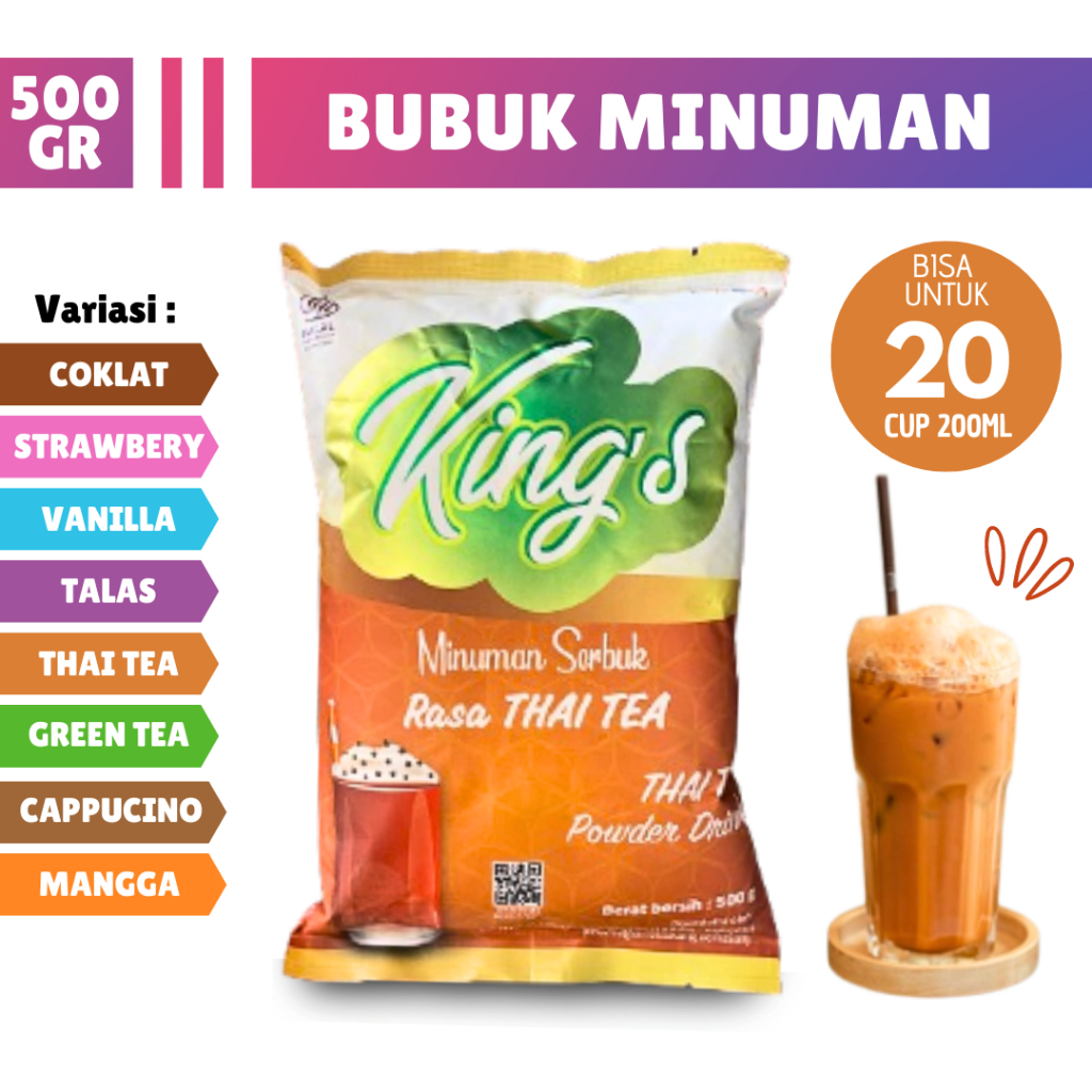 

Serbuk Minuman Thai Tea Kings Bubuk Minuman THAITEA Drink Powder King Bubuk Minuman Boba