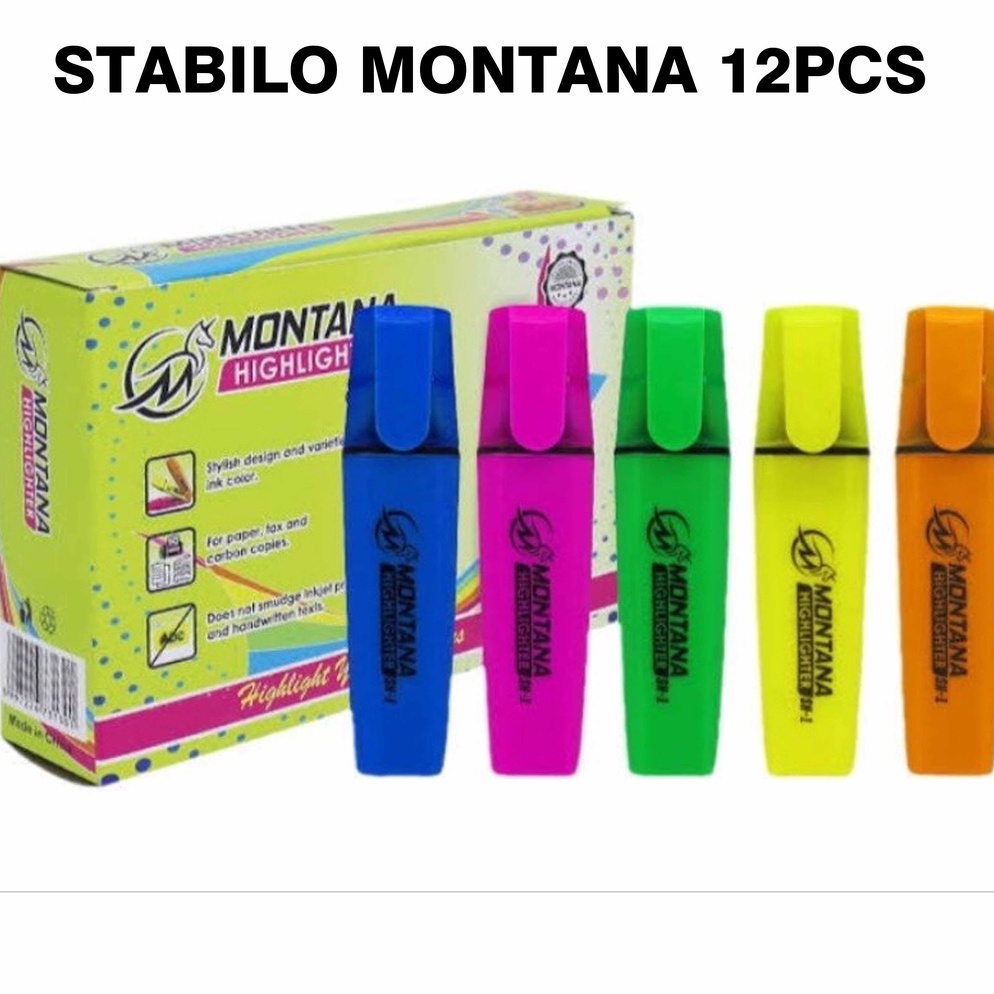 

KODE U54O JR 1 LUSIN 12PCS STABILO HIGHLIGHTER MONTANA PENANDA BERWARNA PEN HIGHLIGTER PASTEL WARNA