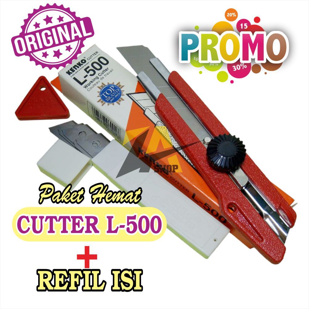 

HARGA SPESIAL CUTTER + REFIL ISI CUTTER BESAR (18 Mm Blade) KENKO CUTTER KENKO L-500