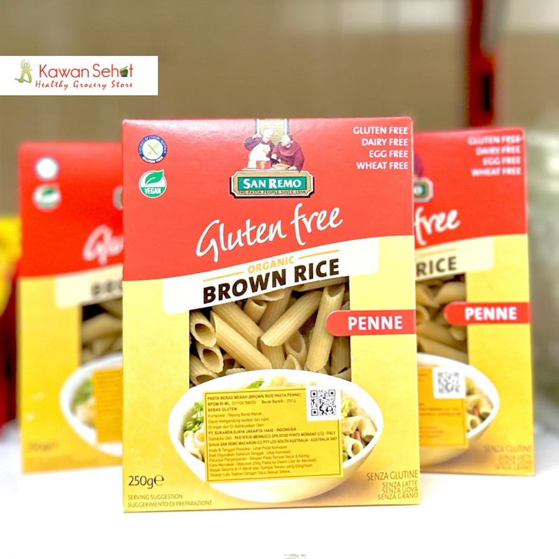 

San Remo Gluten Free Organic Brown Rice Penne | Pasta Beras Merah 250gr