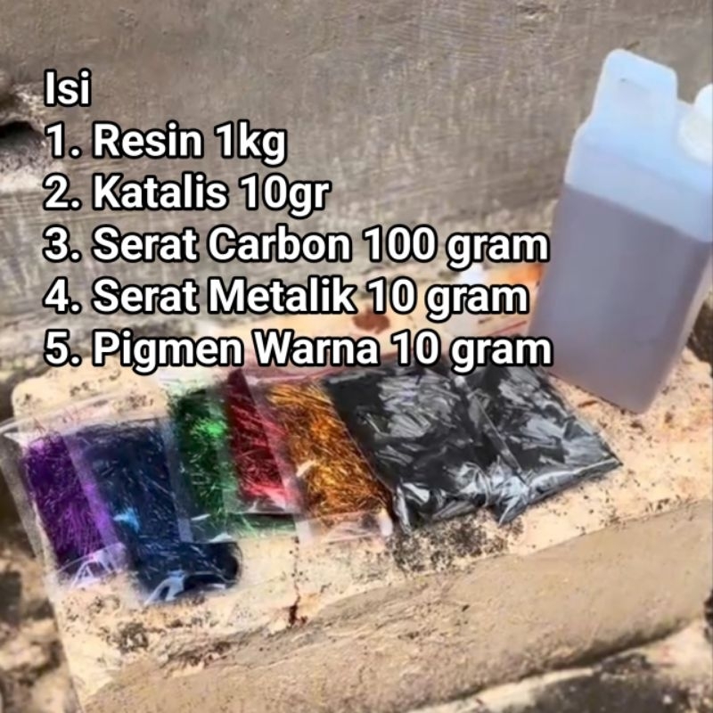 CARBON FORGED / PAKET LENGKAP CARBON FORGED RESIN 1KG CARBON 100 gram