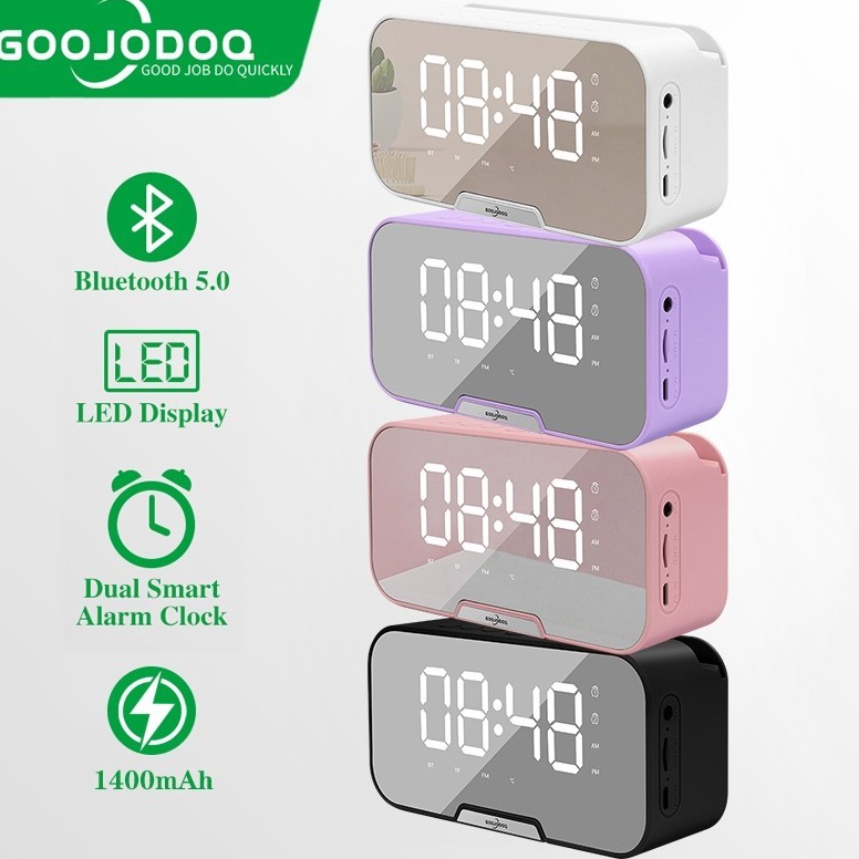 GOOJODOQ Speaker Jam Bluetooth Portable Dan FM Radio Wireless Bass Mini Stereo Original  LED Display