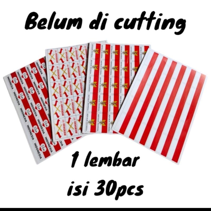 

1 Lembar Stiker pipi Merah Putih Cutting