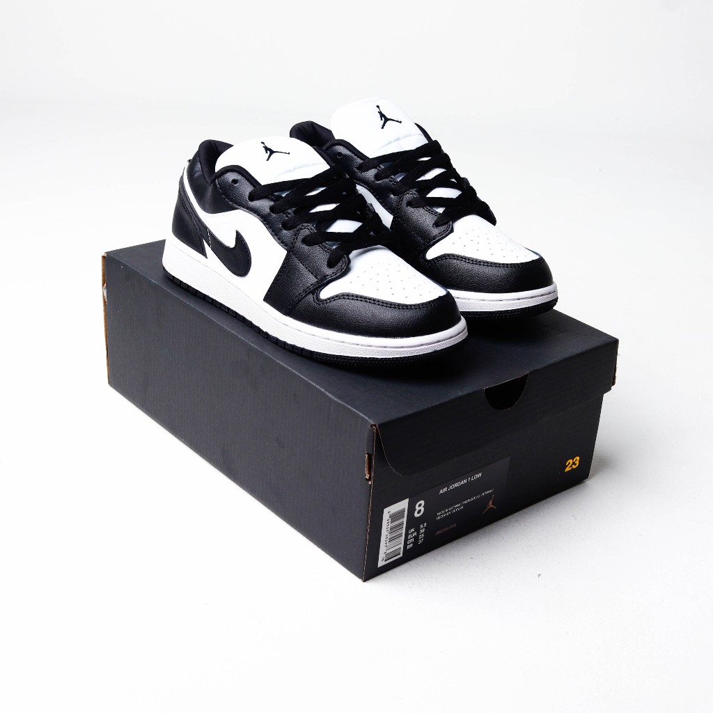 (SLPRDS) Sepatu Sneakers  AJ 1 Low White Black - AJ 1
