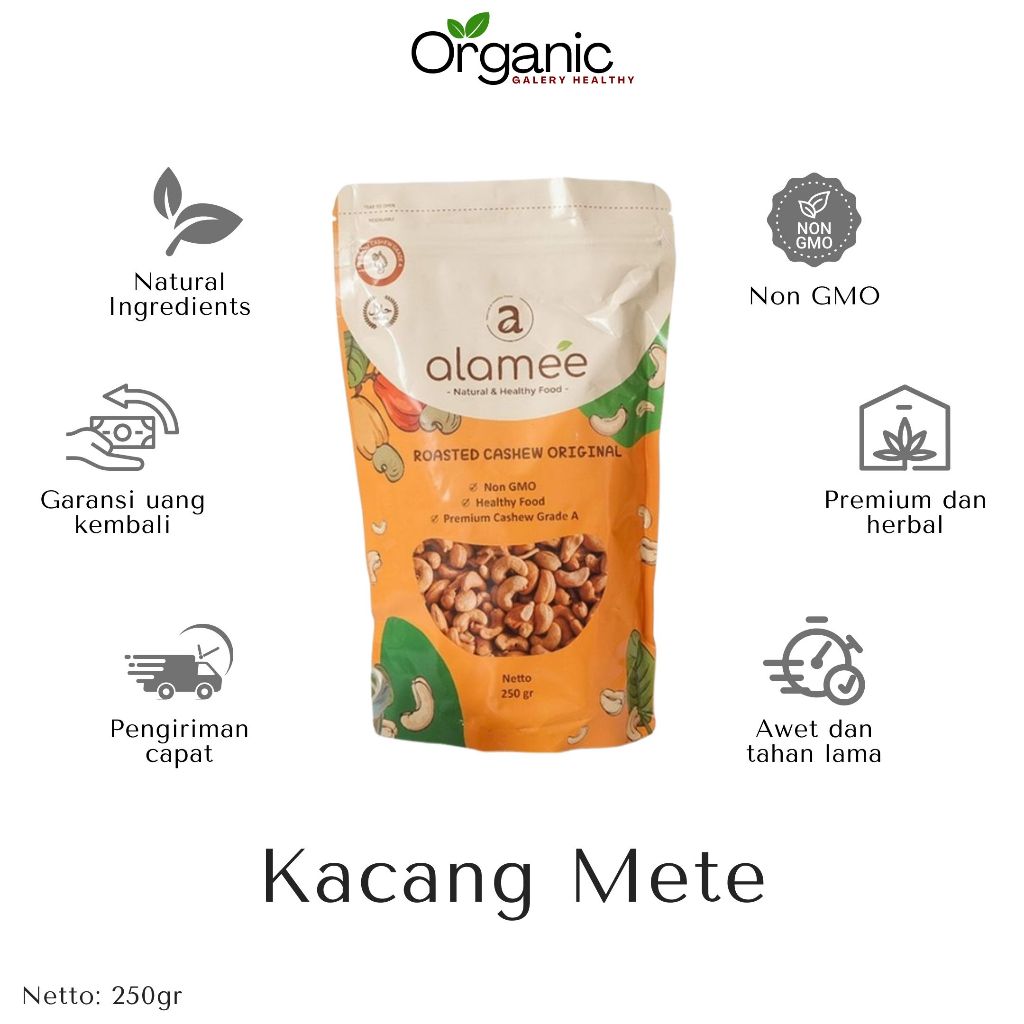 

KACANG METE PANGGANG MATANG OVEN JUMBO GRADE A ORIGINAL MEDE MENTE BUSUI PROMIL BUMIL DIET NON MSG 250GR