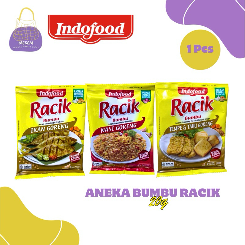 

Indofood Racik Bumbu Instan Nasi Goreng Ekstra Pedas Nasi Goreng Tempe Tahu Goreng Ikan Goreng 20 gr
