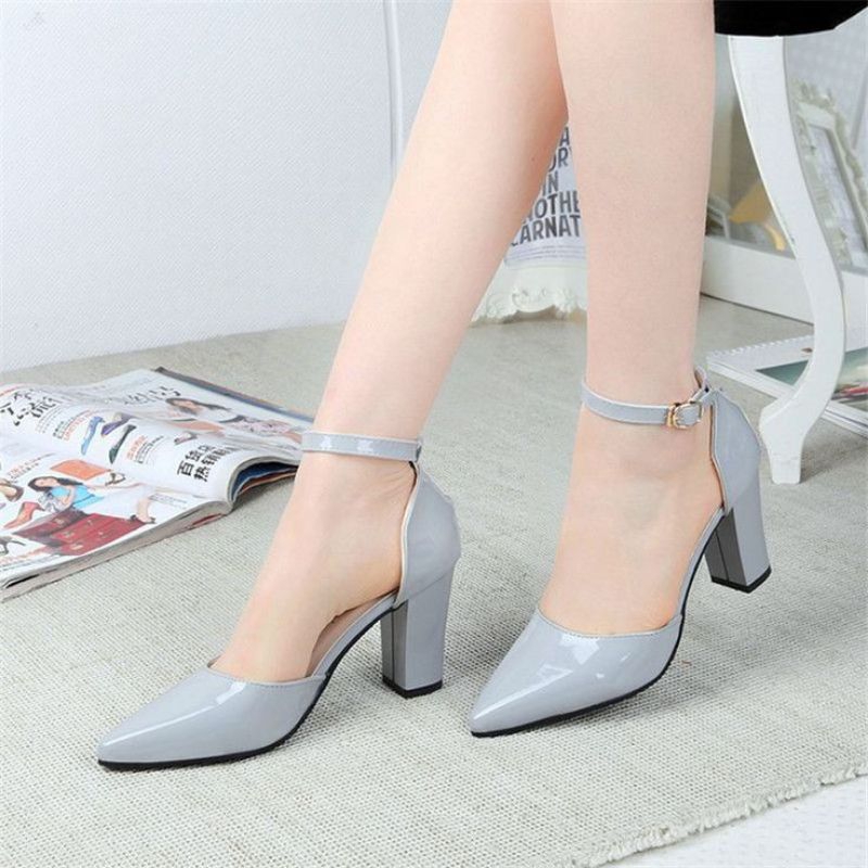 heels wanita ujung tertutup hak 5cm Nadhira sandal