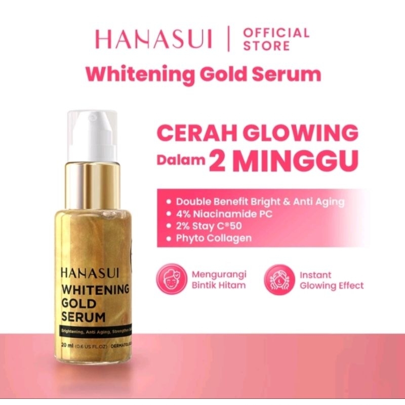 Hanasui Whitening Gold Serum New Look & Improved Formula / Serum Wajah Hanasui Gold
