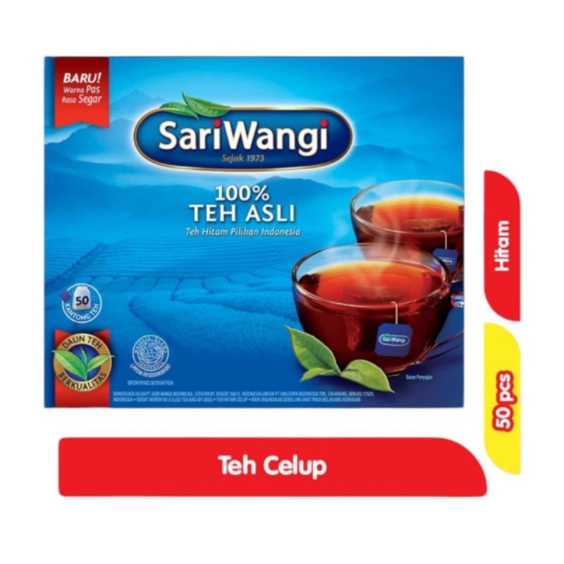 

Sariwangi 100% Teh Hitam Asli Teh Celup Membantu Kesehatan Jantung* 1.85G isi 50