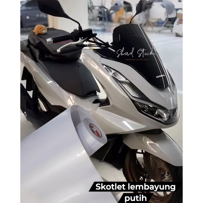 skotlet motor lembayung putih sticker scotlite putih lembayung mutiara putih lembayung biru putih le