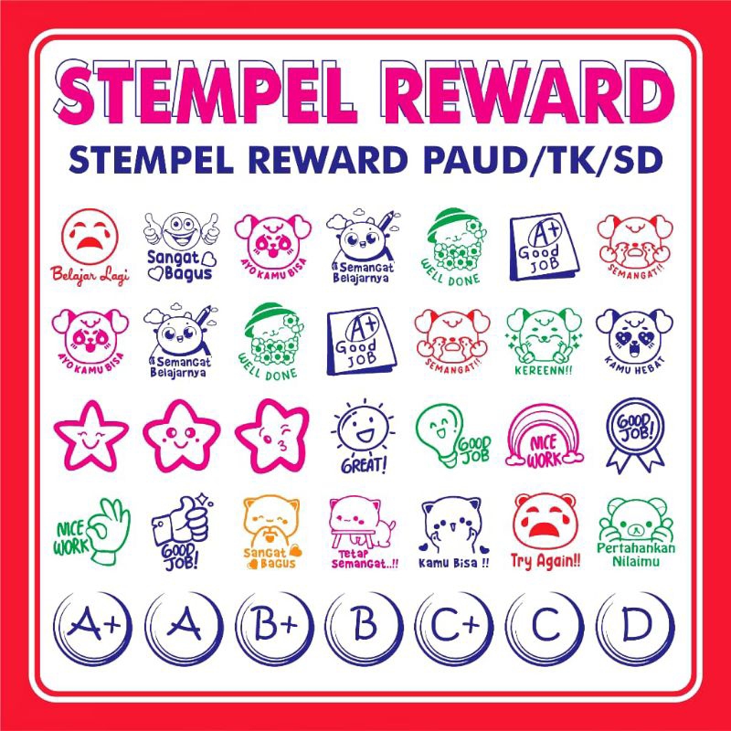 

Stempel Nilai reward, PAUD / TK / SD / Home Schooling Berkuwalitas [CHY]