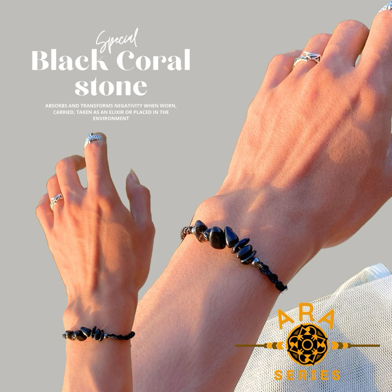Ara Series Bracelets | Gelang Black Coral Stone Gelang Pria Gelang Wanita