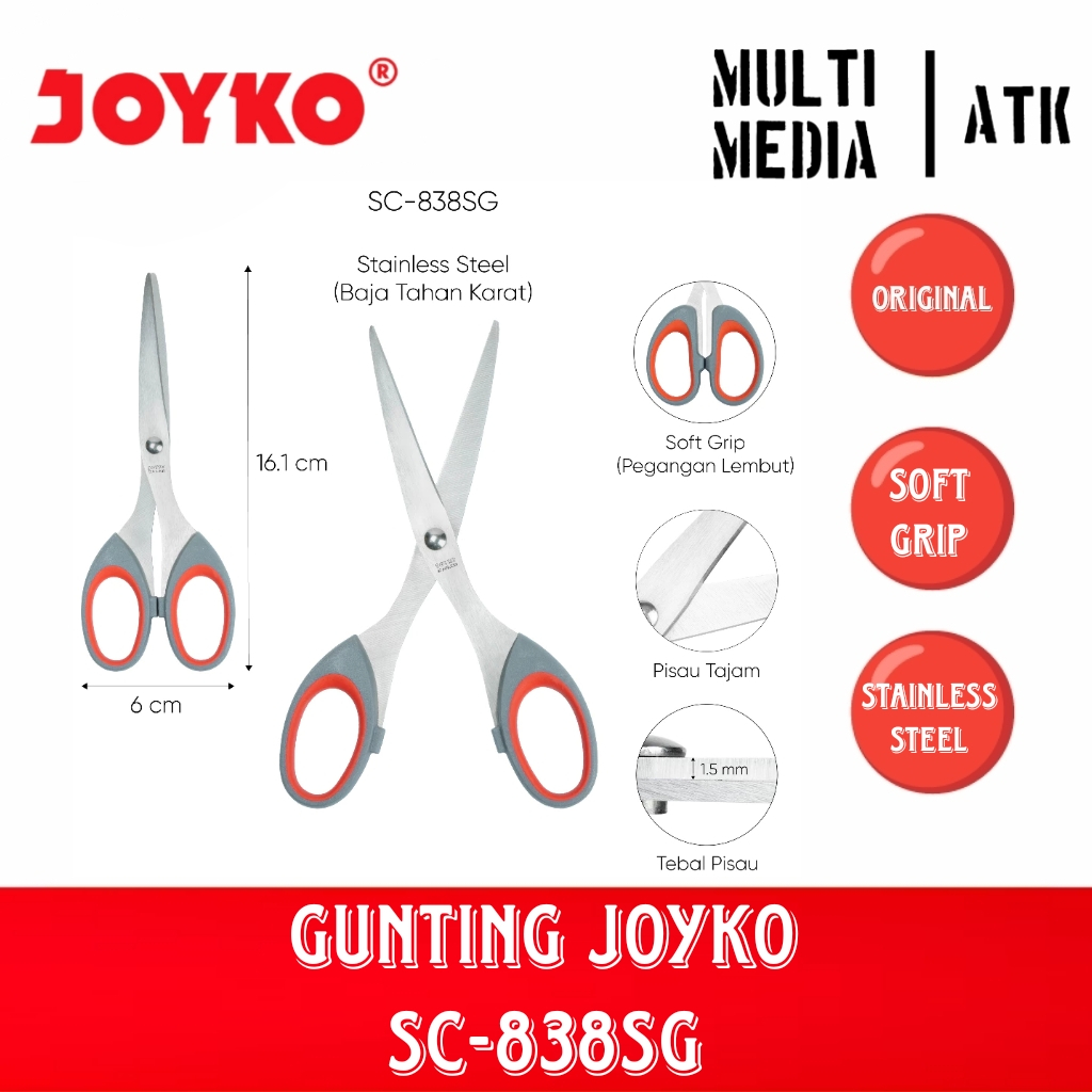 

GUNTING SCISSORS SOFT GRIP JOYKO SC-838SG