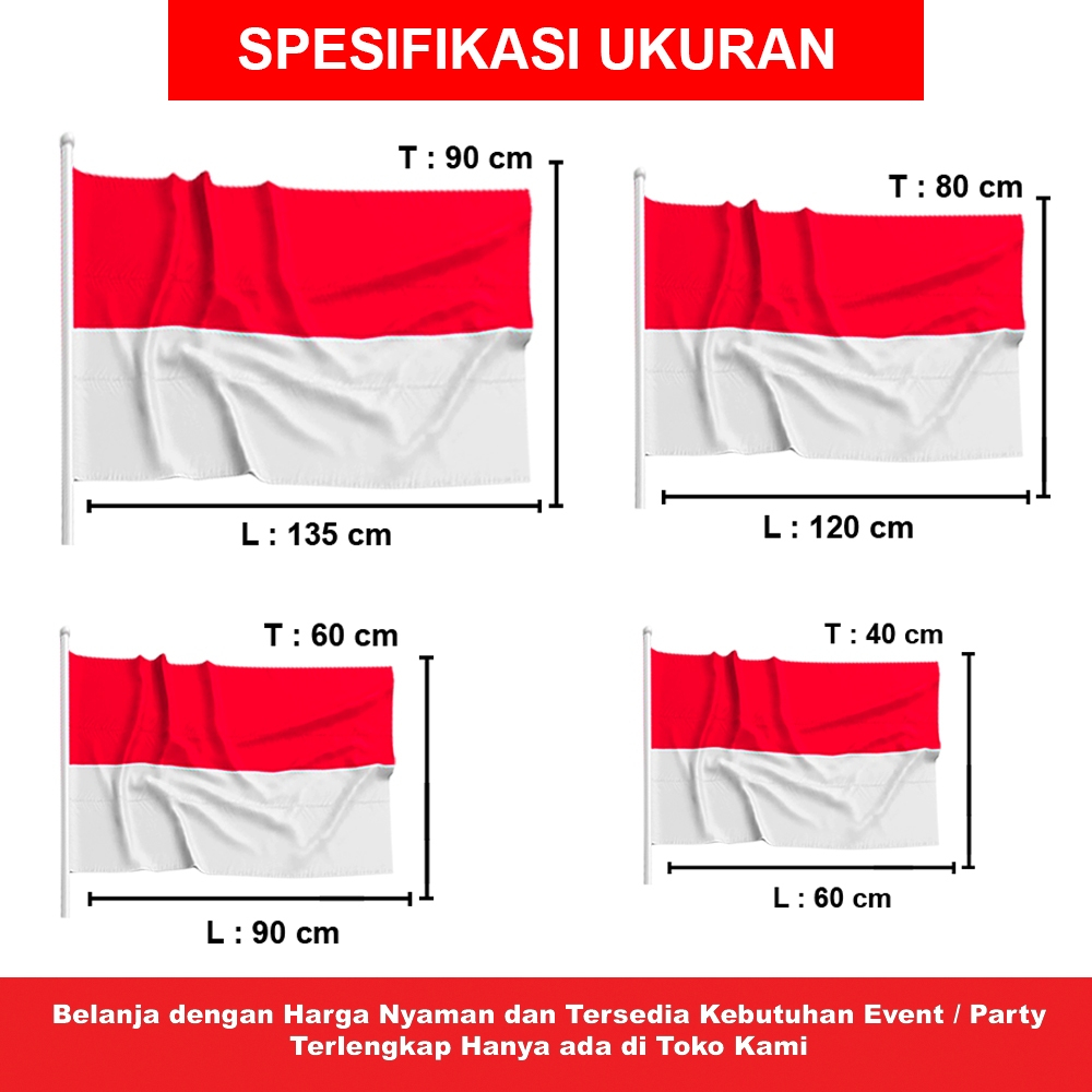Bendera Merah Putih Indonesia / Bendera Karnaval Segitiga / Bendera Plastik Merah Putih / Bendera Se