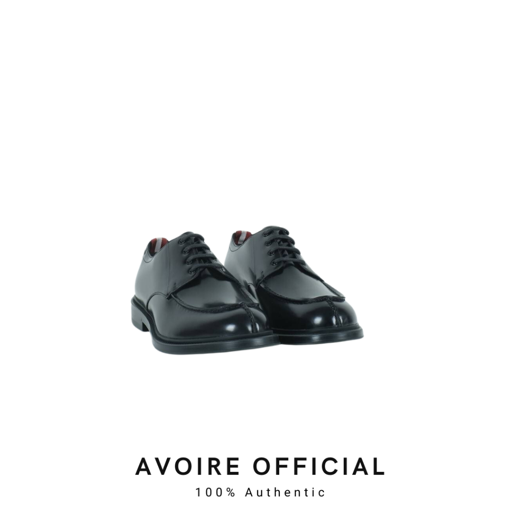Leather Derbies In Black Calf Brushed For Men