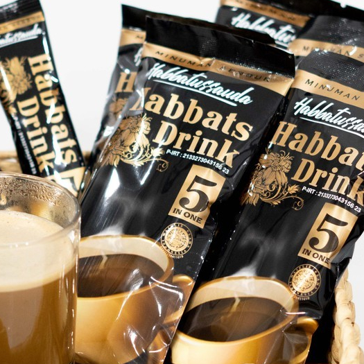 

MURAH ORIGINAL HABBATUSAUDA SERBUK MINUMAN/HABBATS DRINK 5IN1@24GRAM ISI10 SACHET