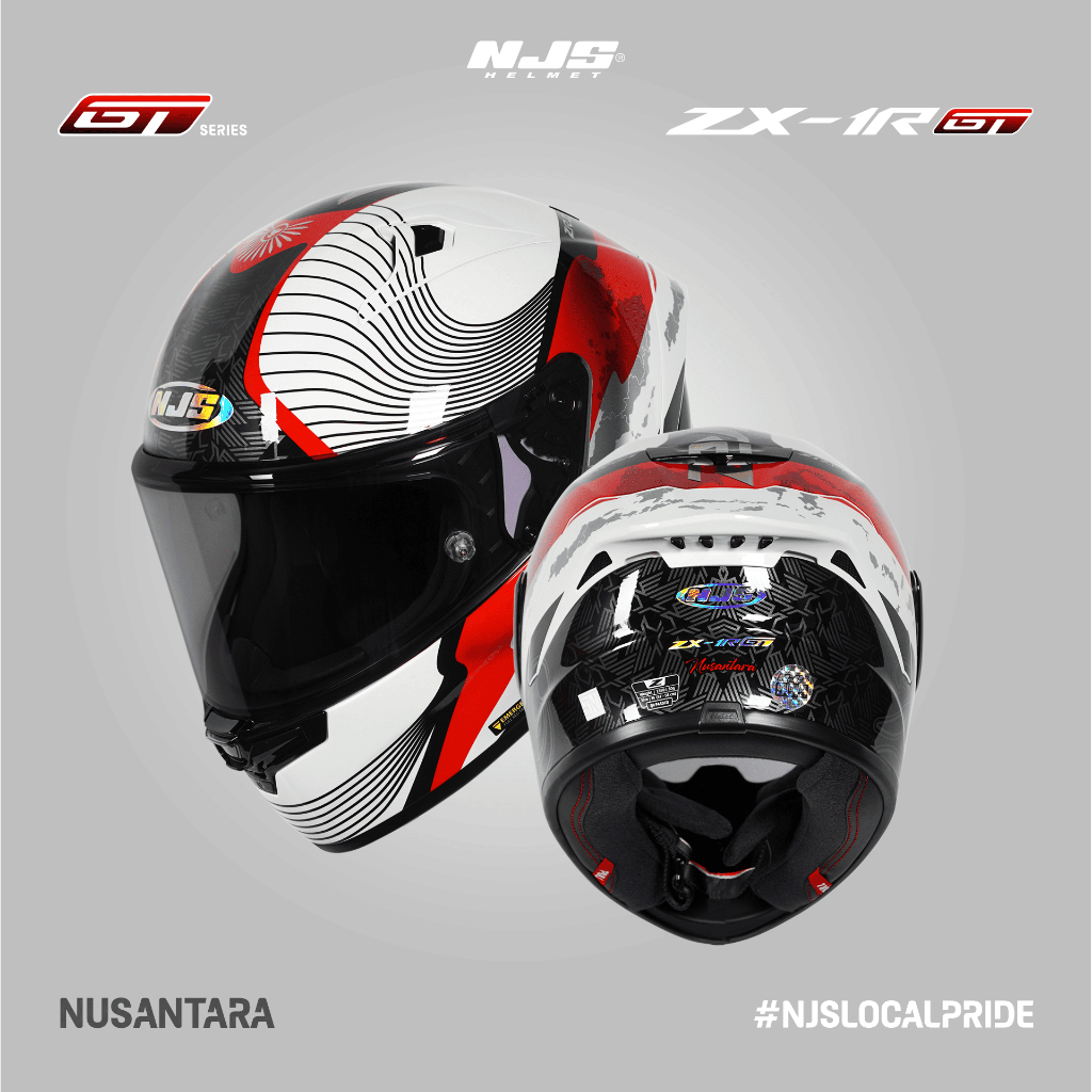 NJS ZX-1R GT Nusantara - Helm Full Face (FREE SPOILER GT ) - Helm Full Face | ZR GT | GT series | NJ