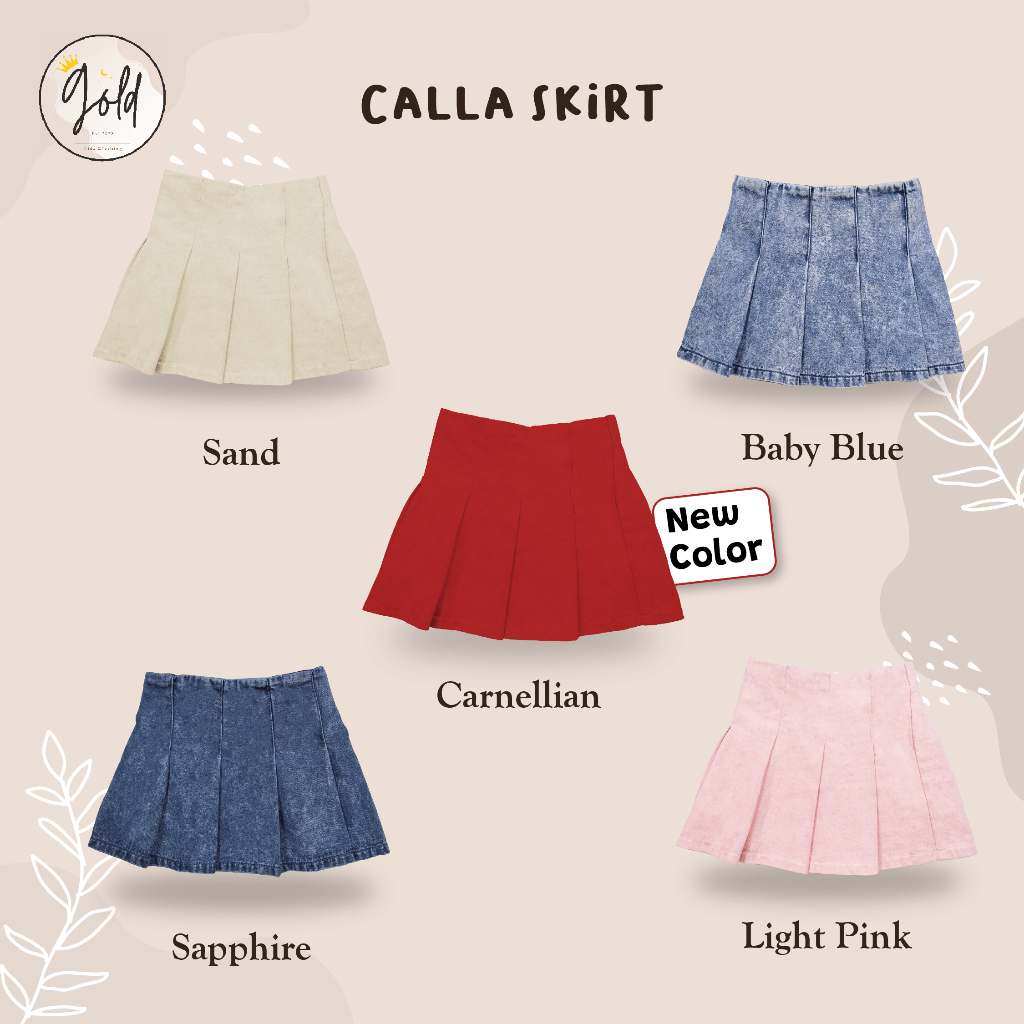 ADOREKIDS CALLA SKIRT - Rok Anak Perempuan Korean Style Bahan Denim Jeans Murah Goldkids Gold Kids A