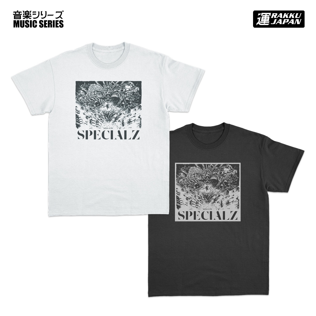 Rakku Kaos Cotton 24S KING GNU SPECIALZ - Music Series Hitam dan Putih